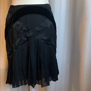 Silk and velvet skirt